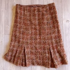 Anthropologie Skirt Wool Blend Pleated Size 10